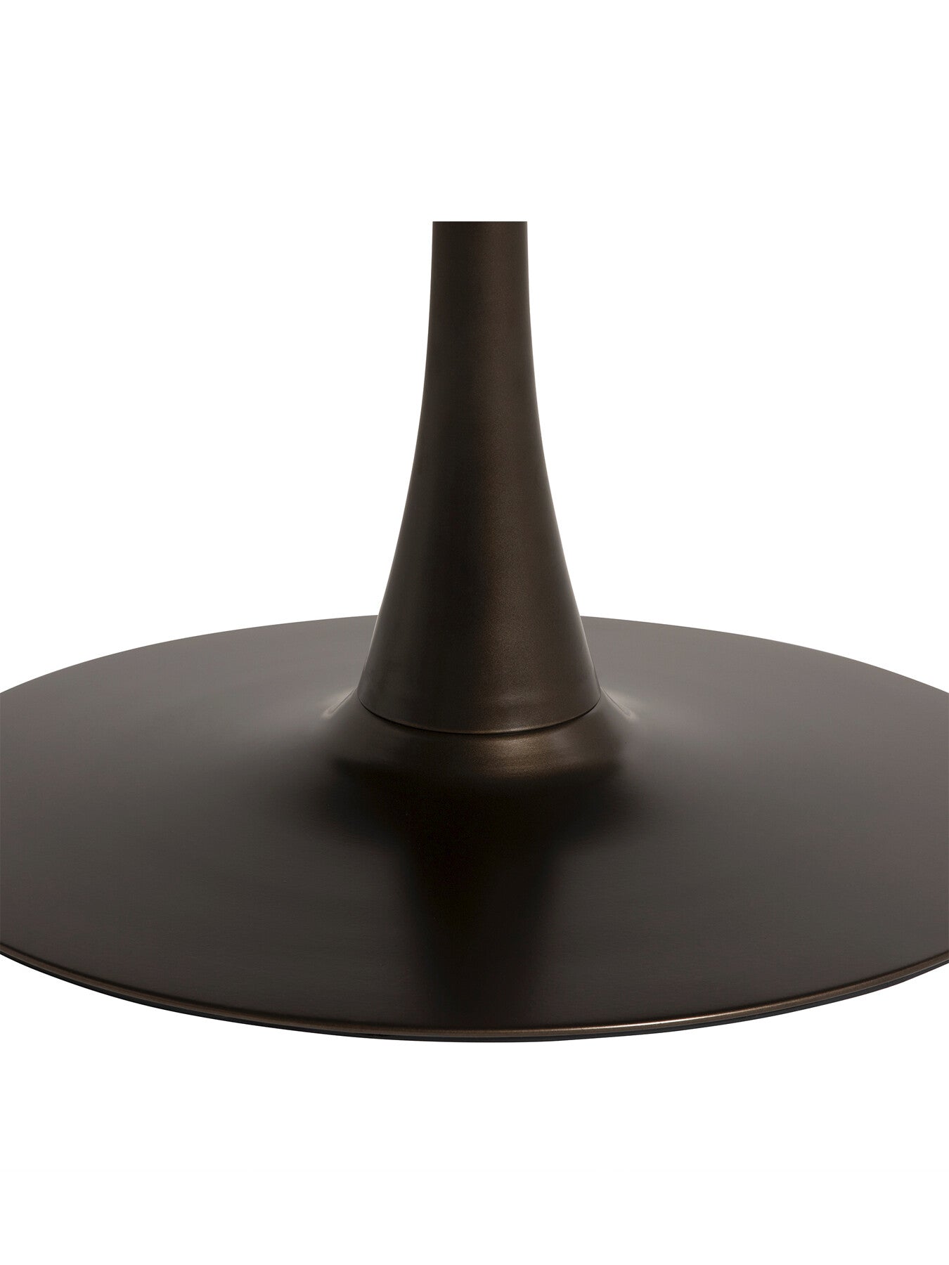 Brown Rumi Round Smoked Tempered Glass and Bronze Metal Base