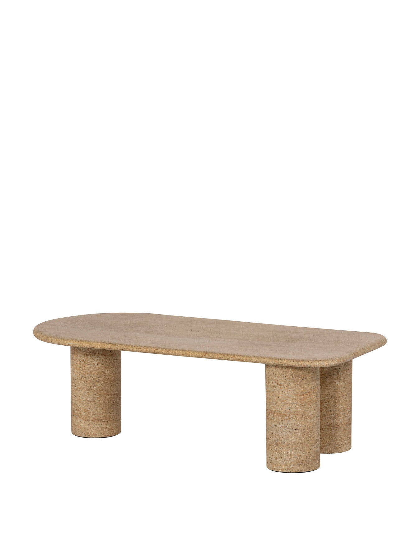 Sierra Travertine Effect 110cm Round End Coffee Table