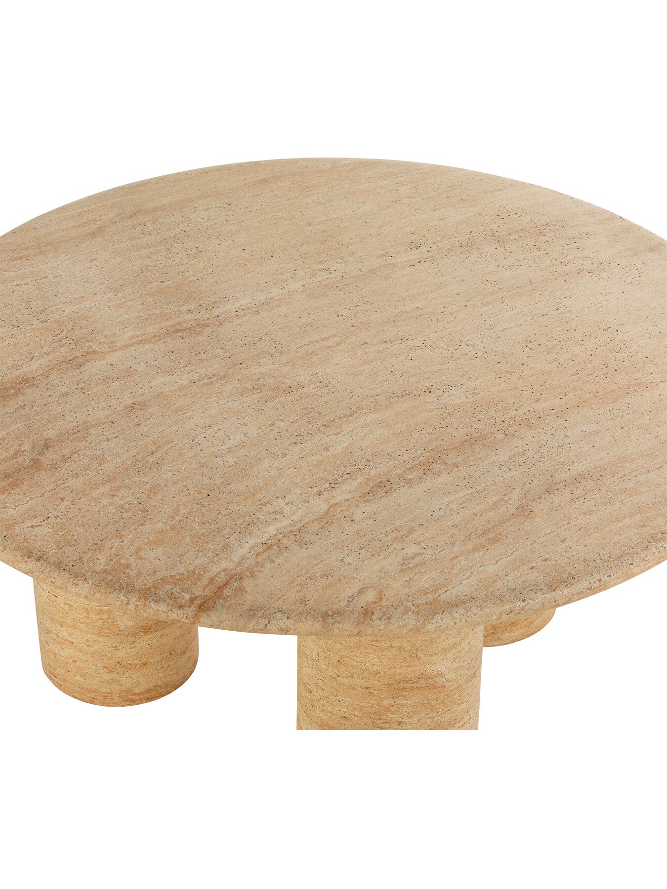 Sierra Travertine Effect 80cm Round Coffee Table