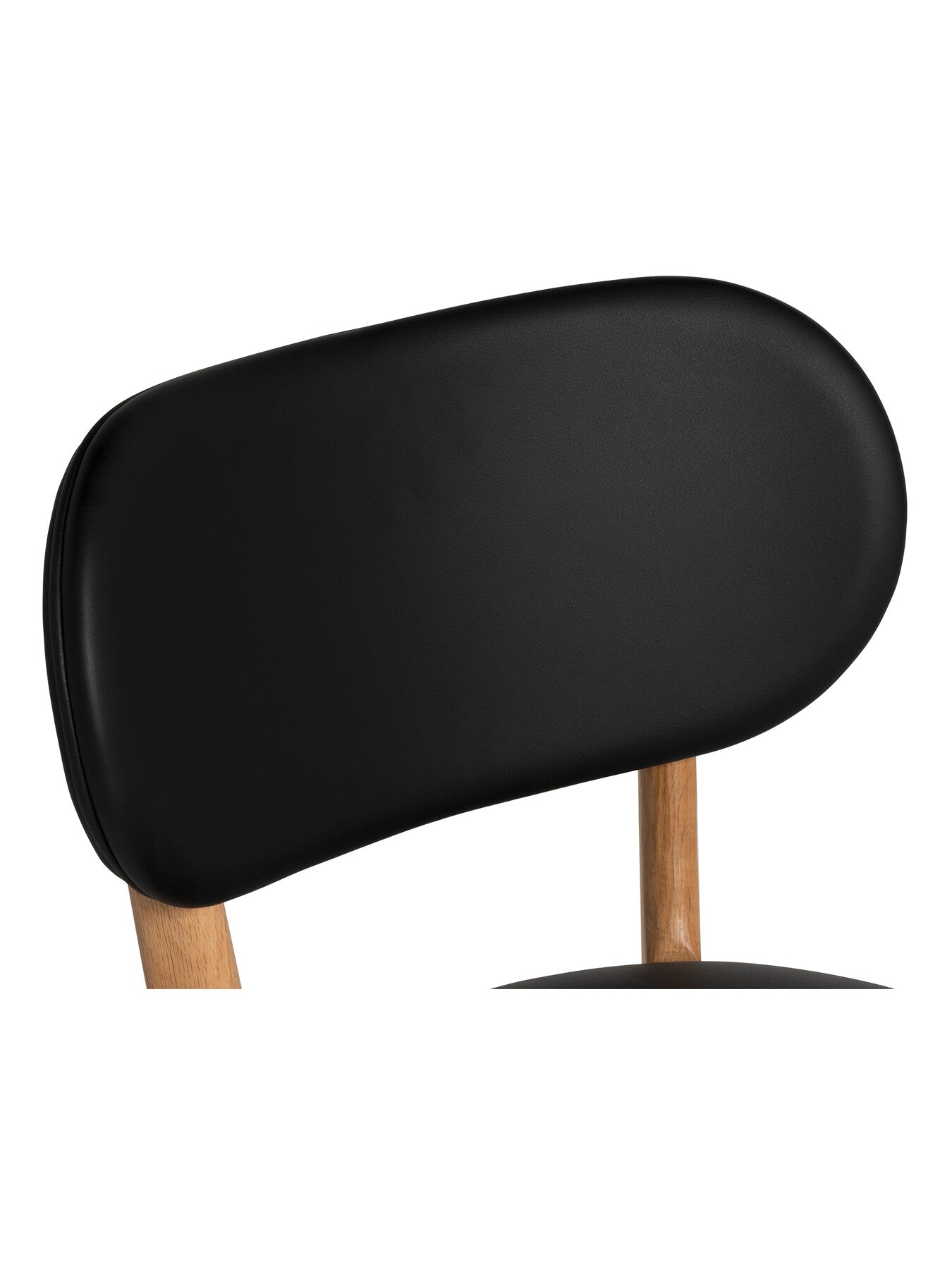 Black Sandara Black Faux Leather Natural Oak Dining Chair