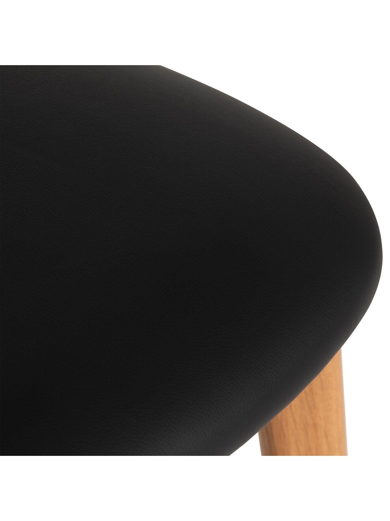 Black Sandara Black Faux Leather Natural Oak Dining Chair