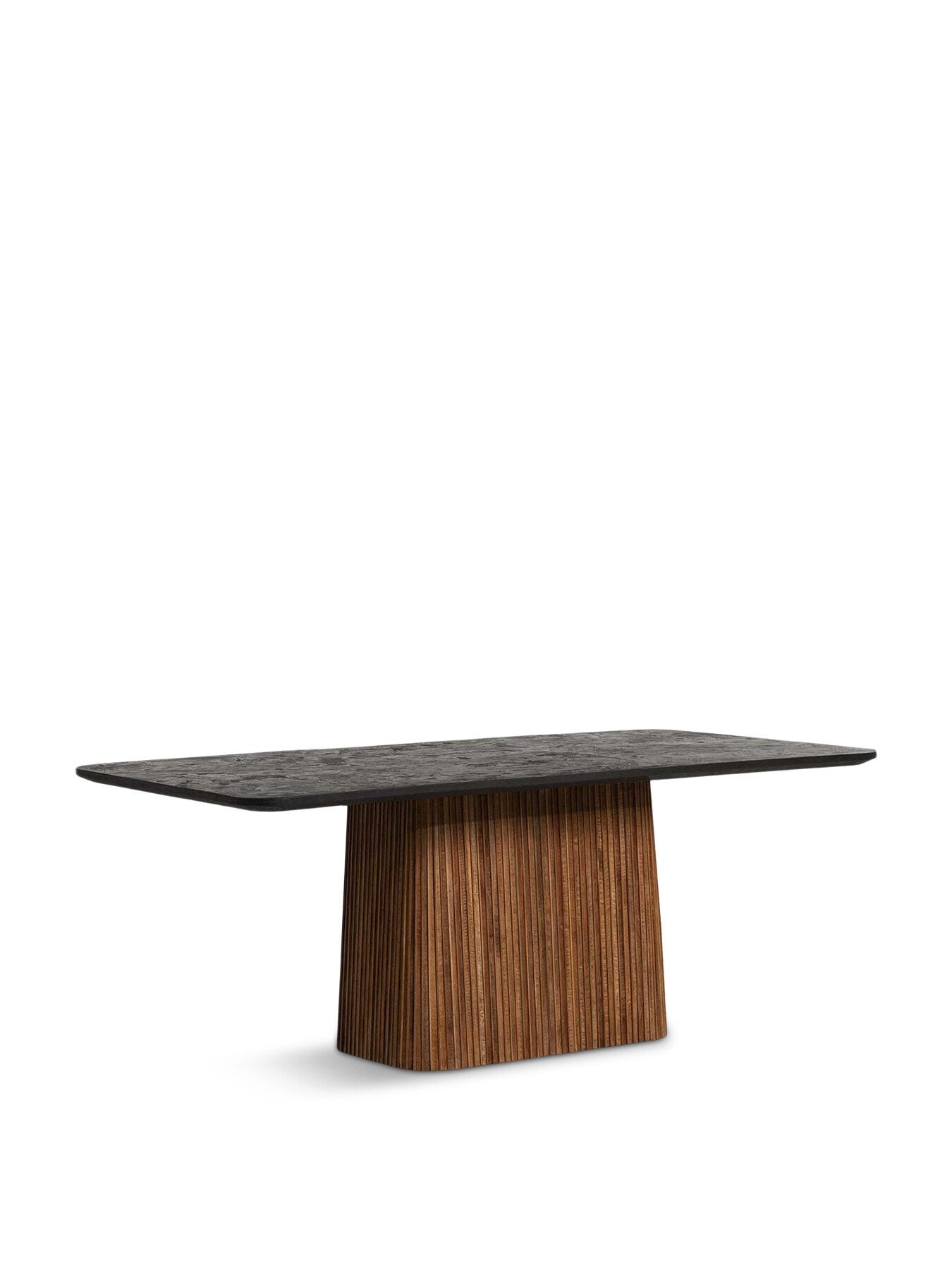 Brown Trinidad Reclaimed Teak Wood Pedestal Dining Table