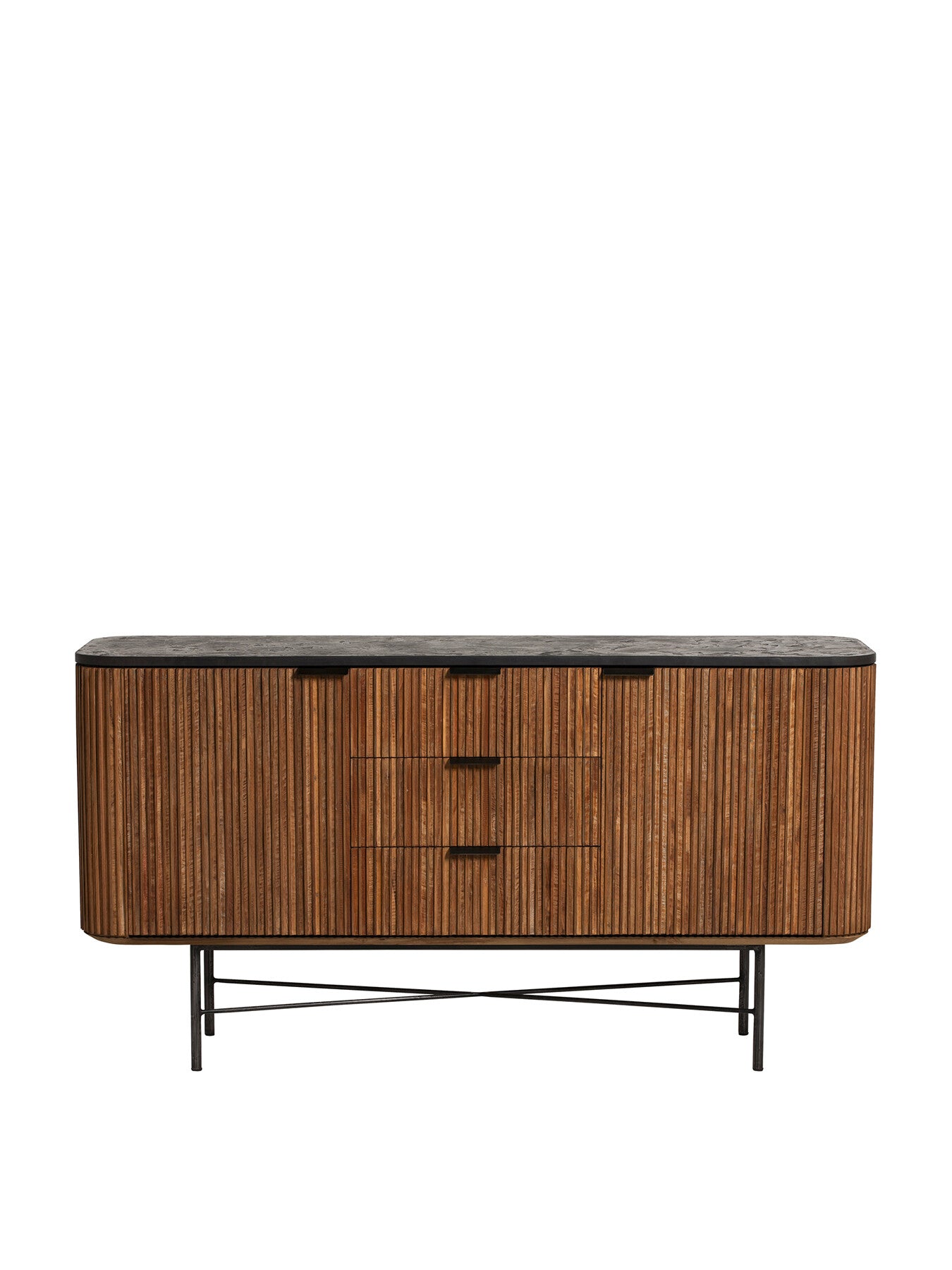 Trinidad Fluted Reclaimed Teak Wood Sideboard, 160cm