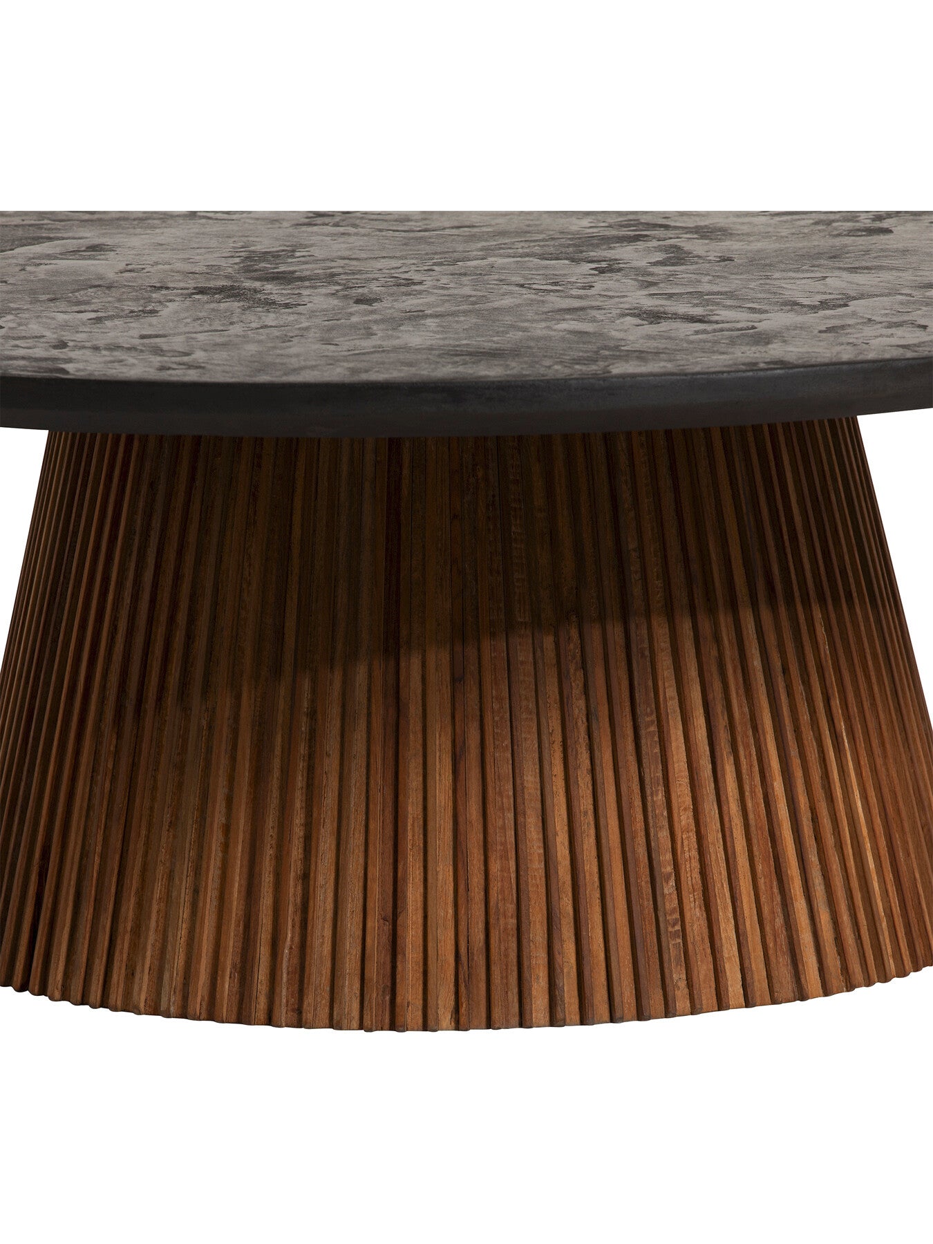 Brown Trinidad Reclaimed Teak Wood Large Round Coffee Table