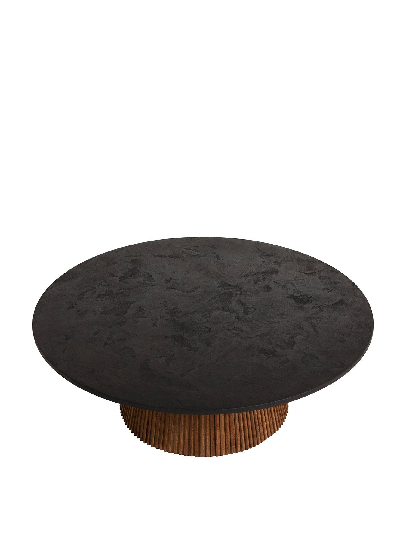 Brown Trinidad Reclaimed Teak Wood Large Round Coffee Table
