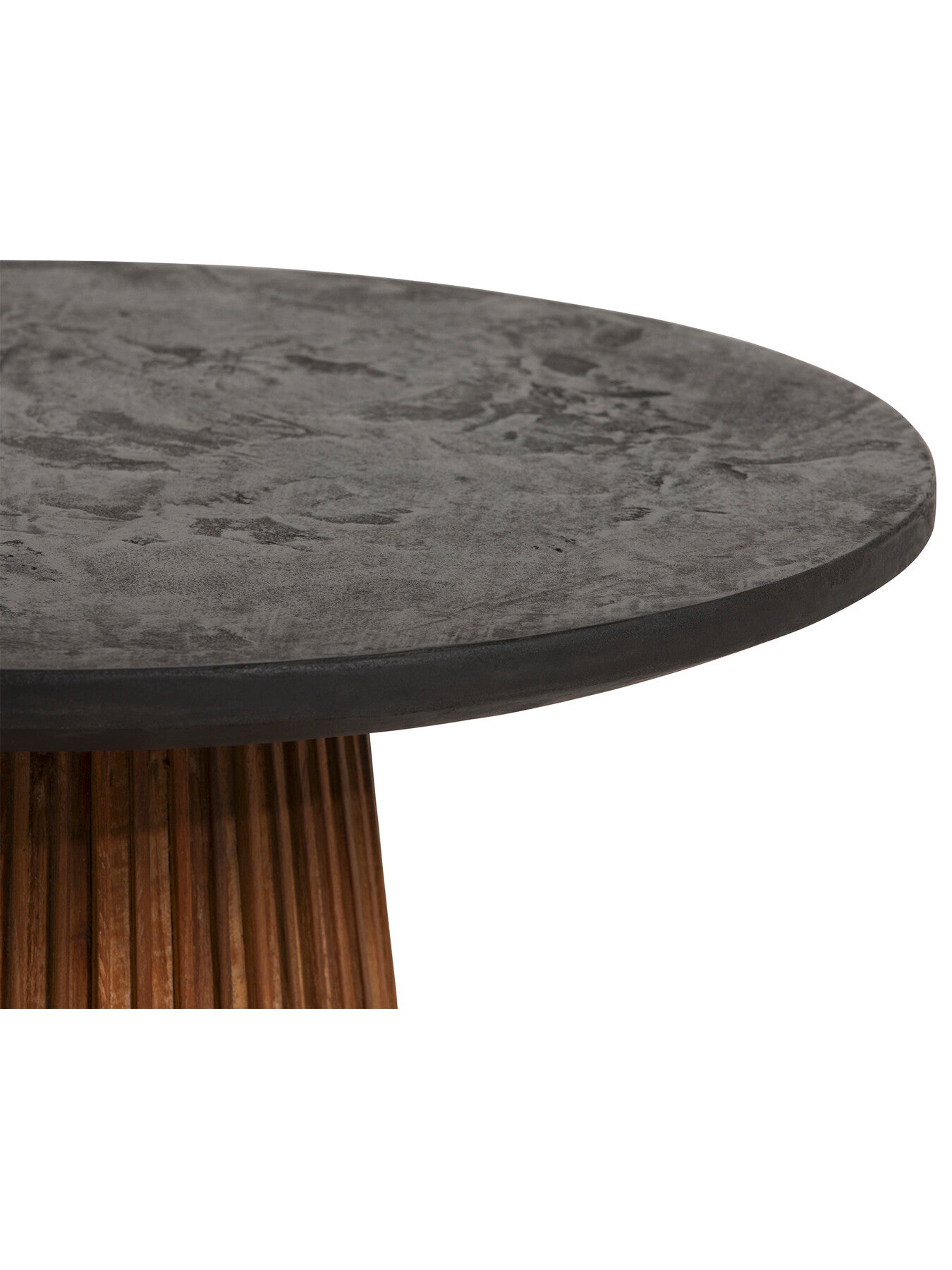 Brown Trinidad Reclaimed Teak Wood Small Round Coffee Table