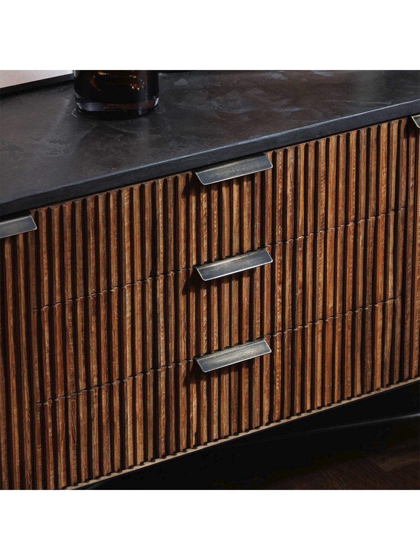 Trinidad Fluted Reclaimed Teak Wood TV Unit