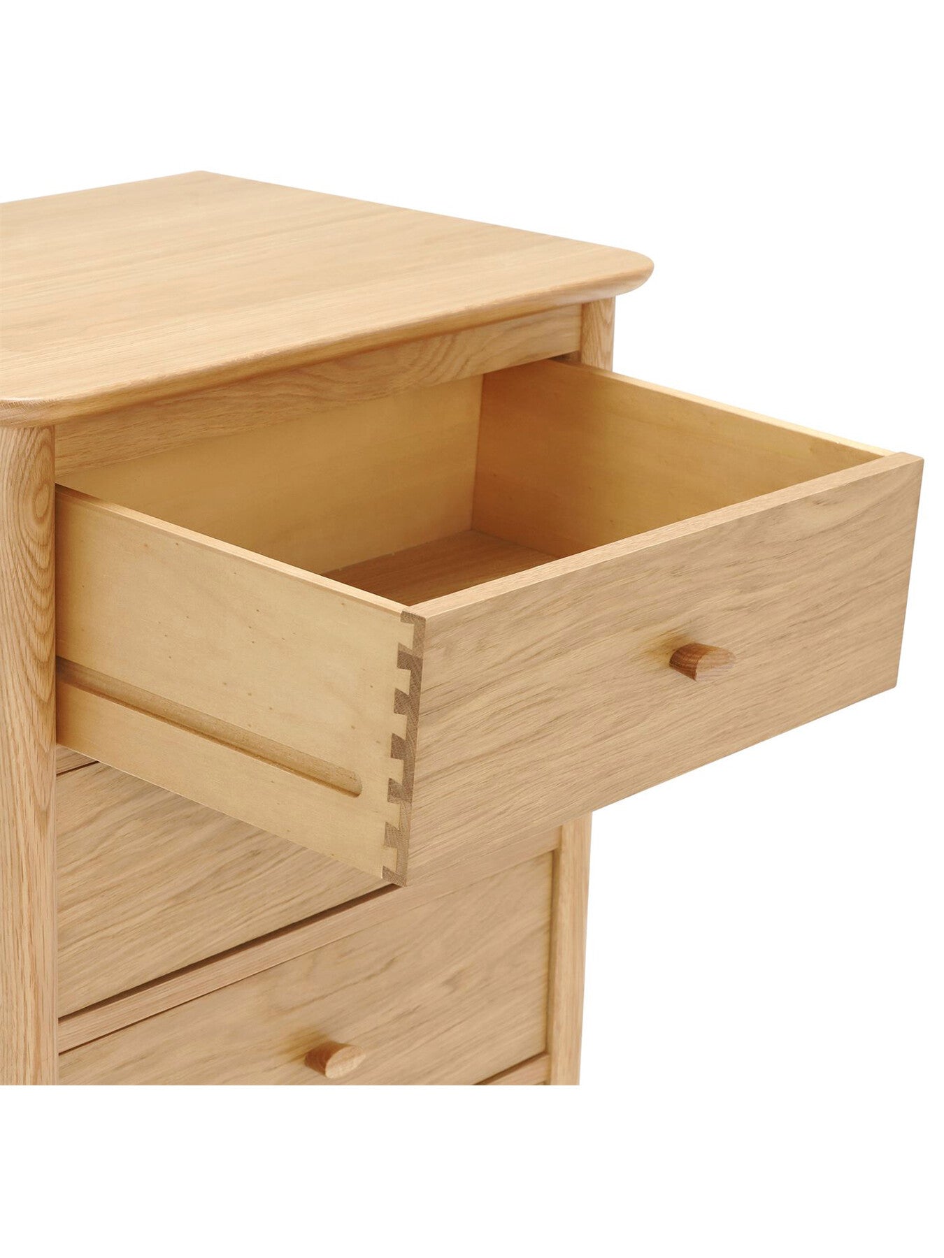 Brown Teramo Oak Wood 6 Drawer Tall Chest