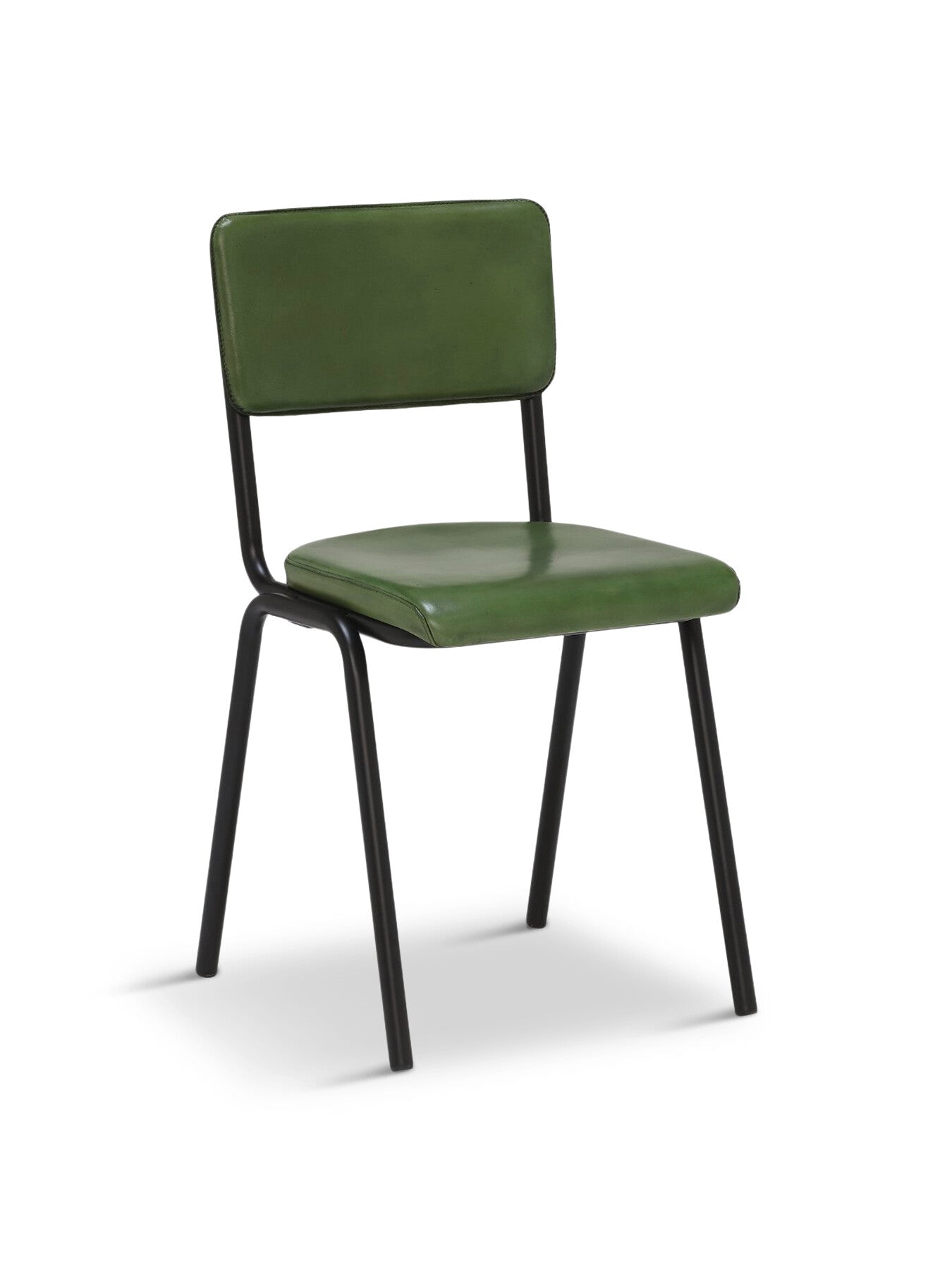 Green Twyford Green Leather Dining Chair