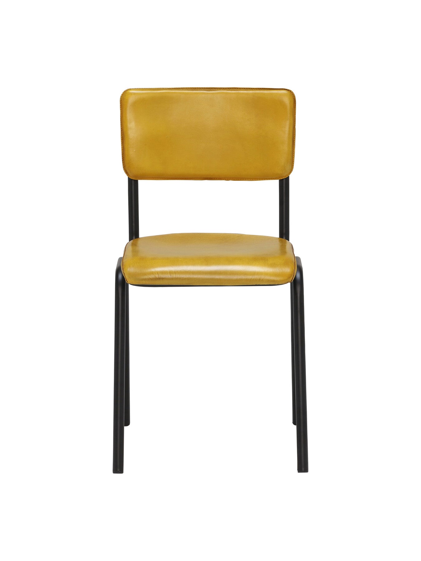 Yellow Twyford Yellow Leather Dining Chair