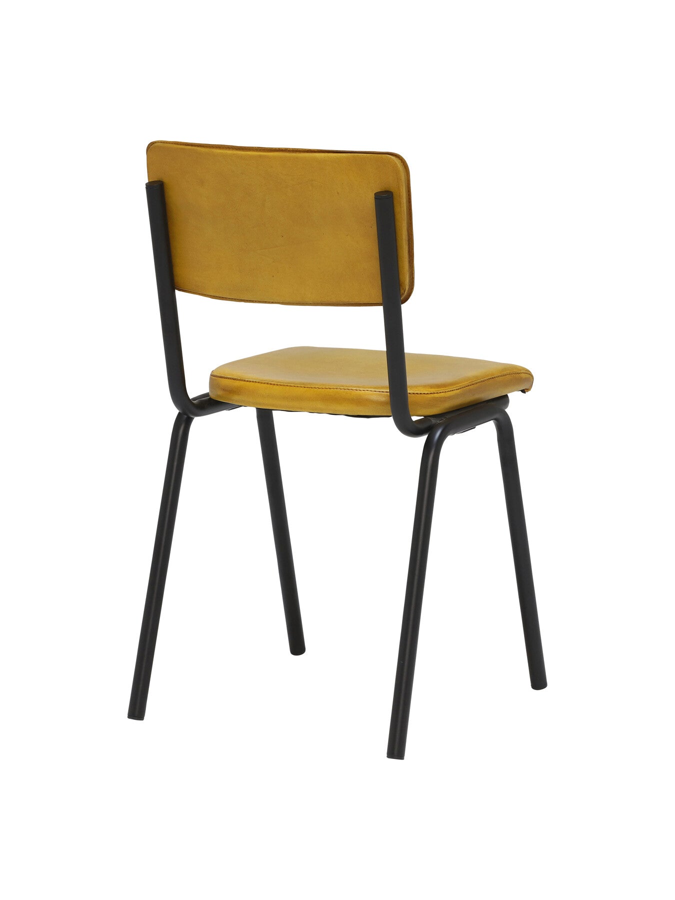 Yellow Twyford Yellow Leather Dining Chair