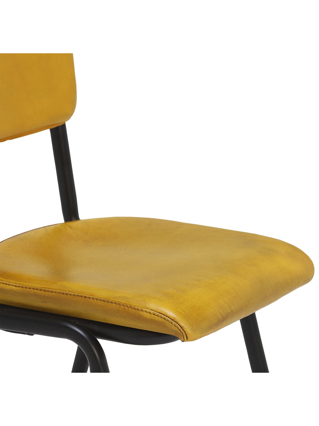 Yellow Twyford Yellow Leather Dining Chair