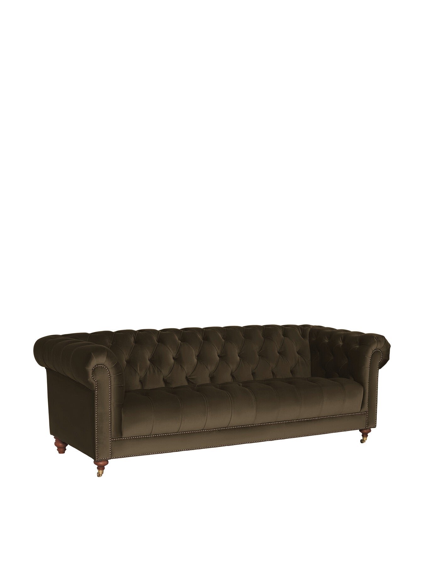 Ullswater Velvet Chesterfield 4 Seater Sofa Green