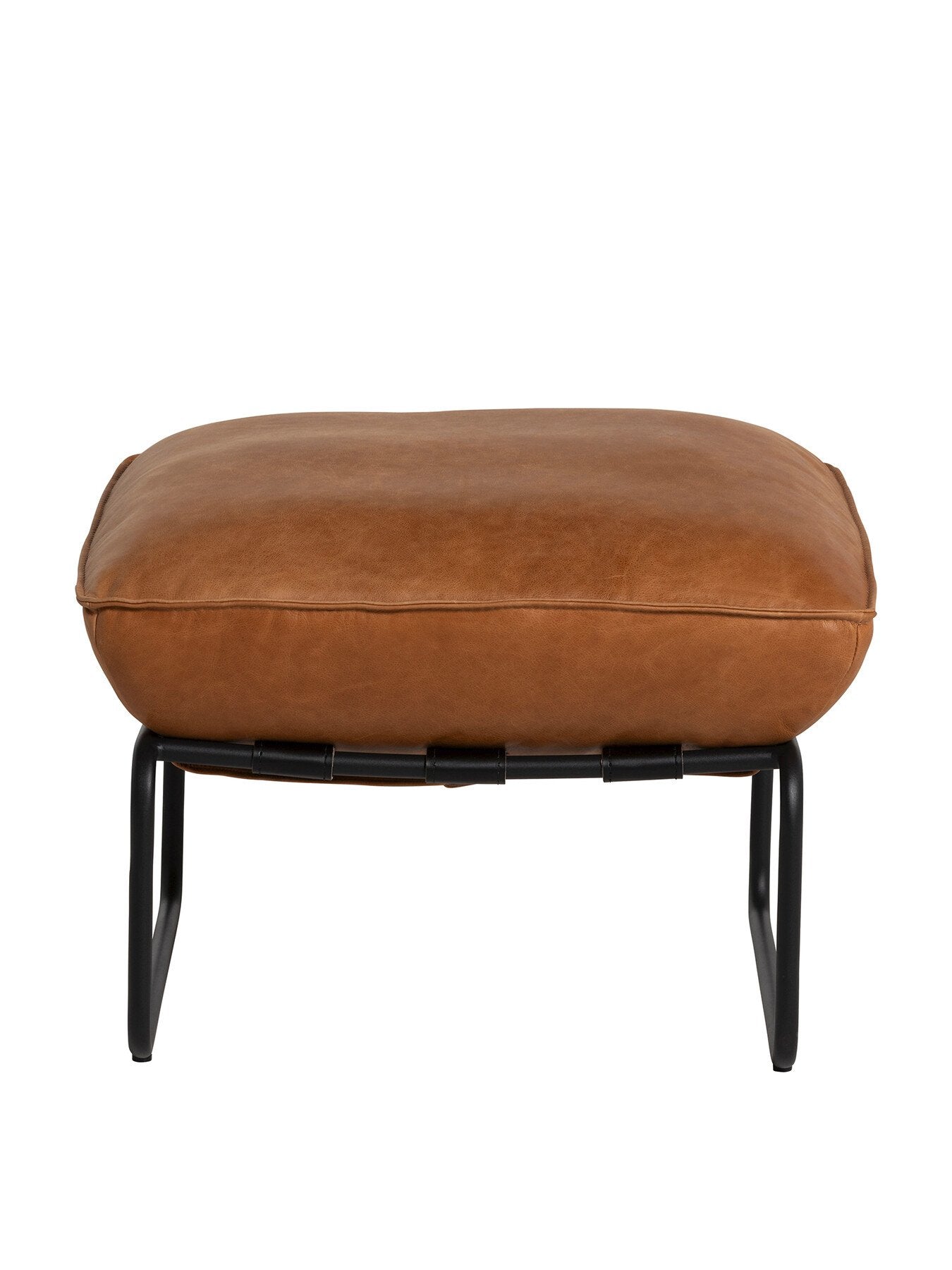 Vinci Brown Leather Footstool