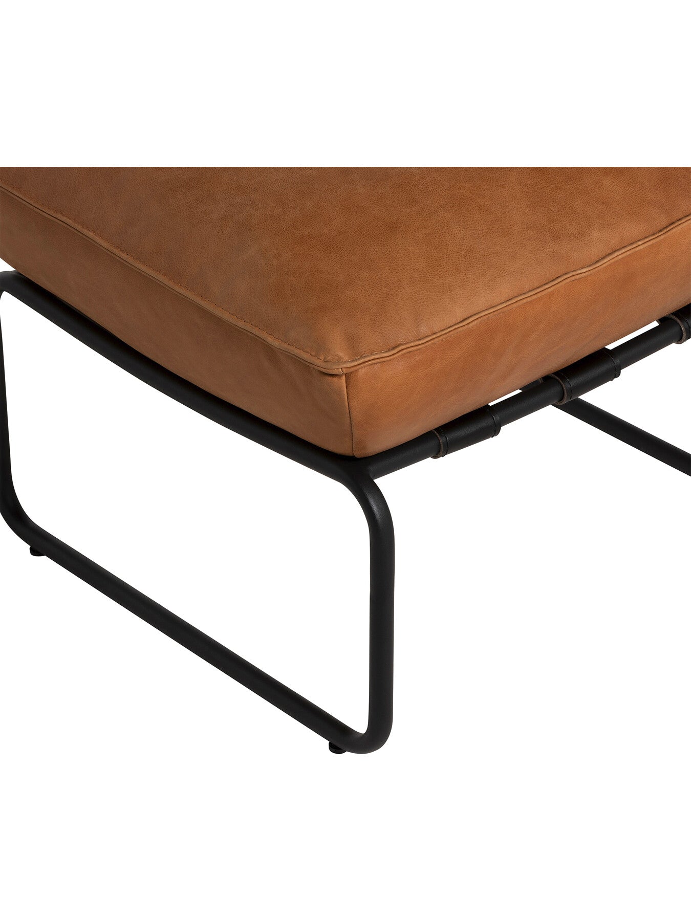 Vinci Brown Leather Footstool