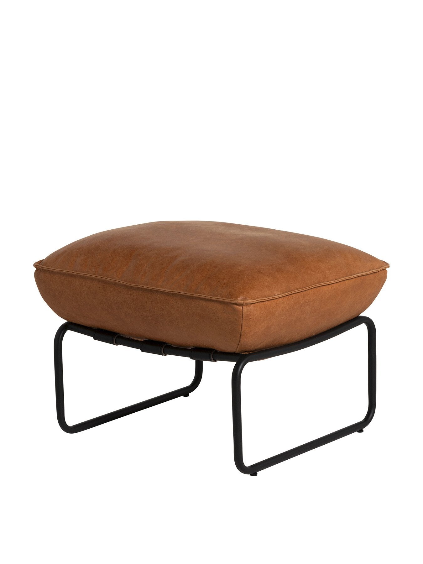 Vinci Brown Leather Footstool