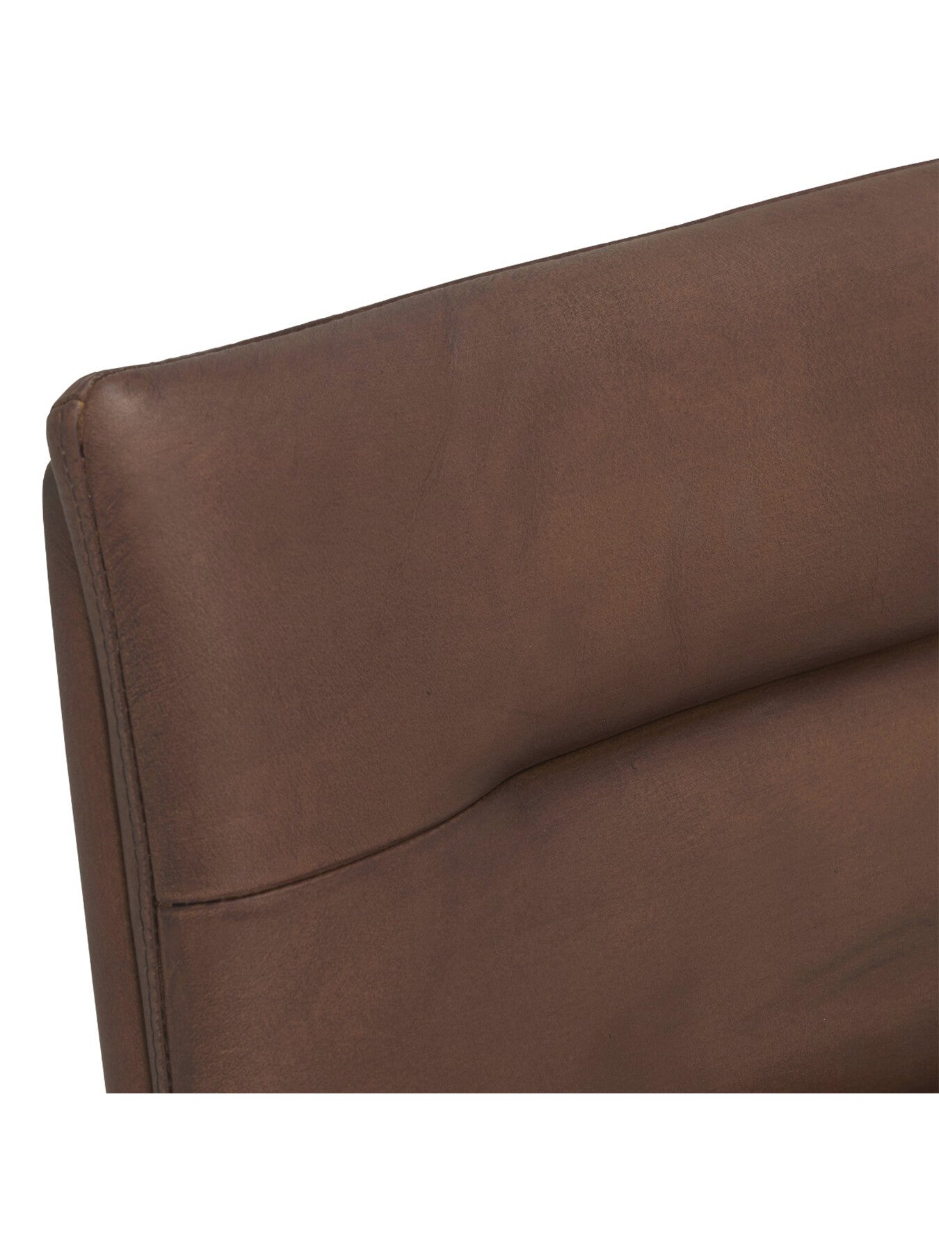 Zena Brown Leather Stitch Detail Dining Chair