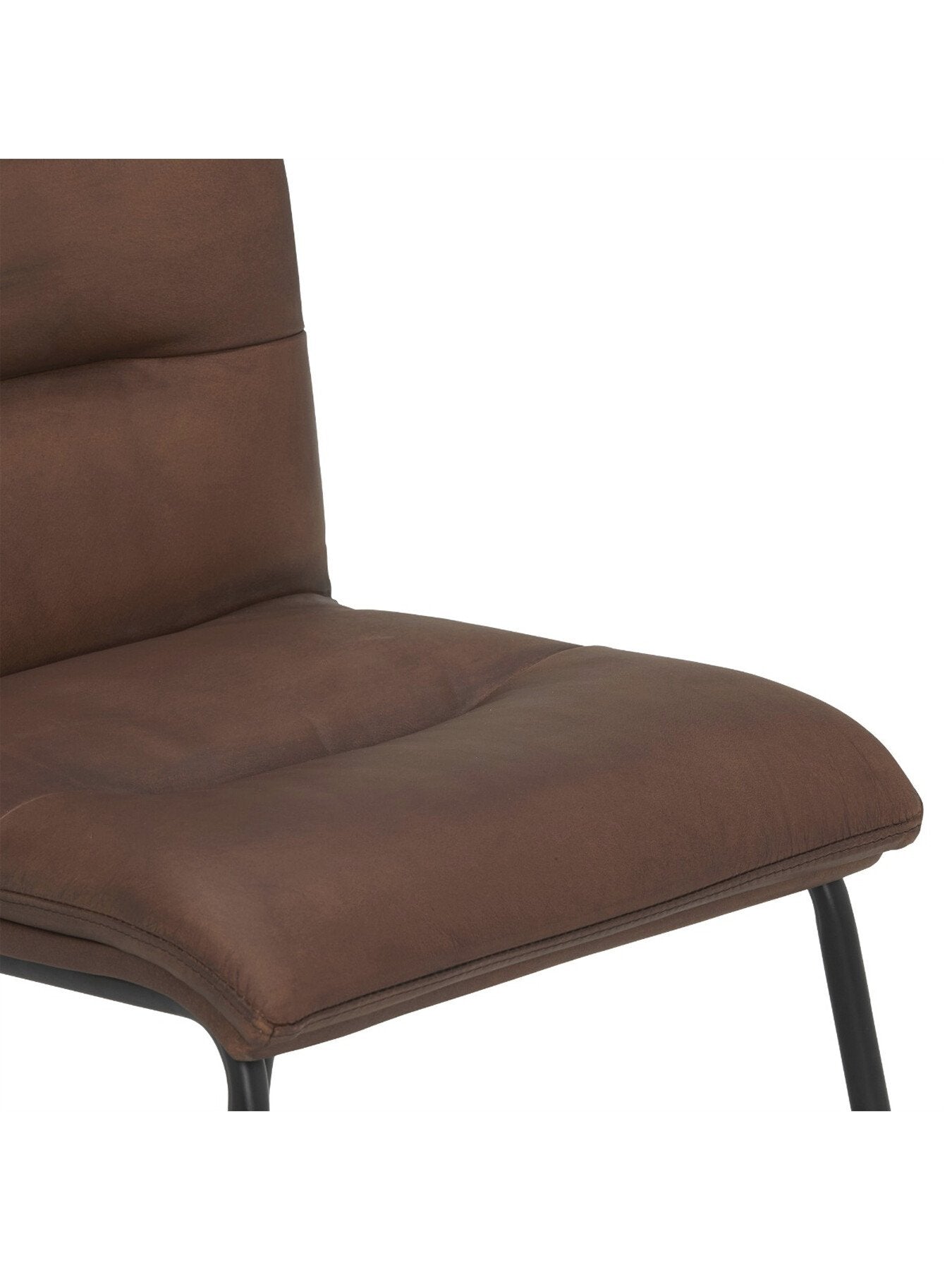 Zena Brown Leather Stitch Detail Dining Chair