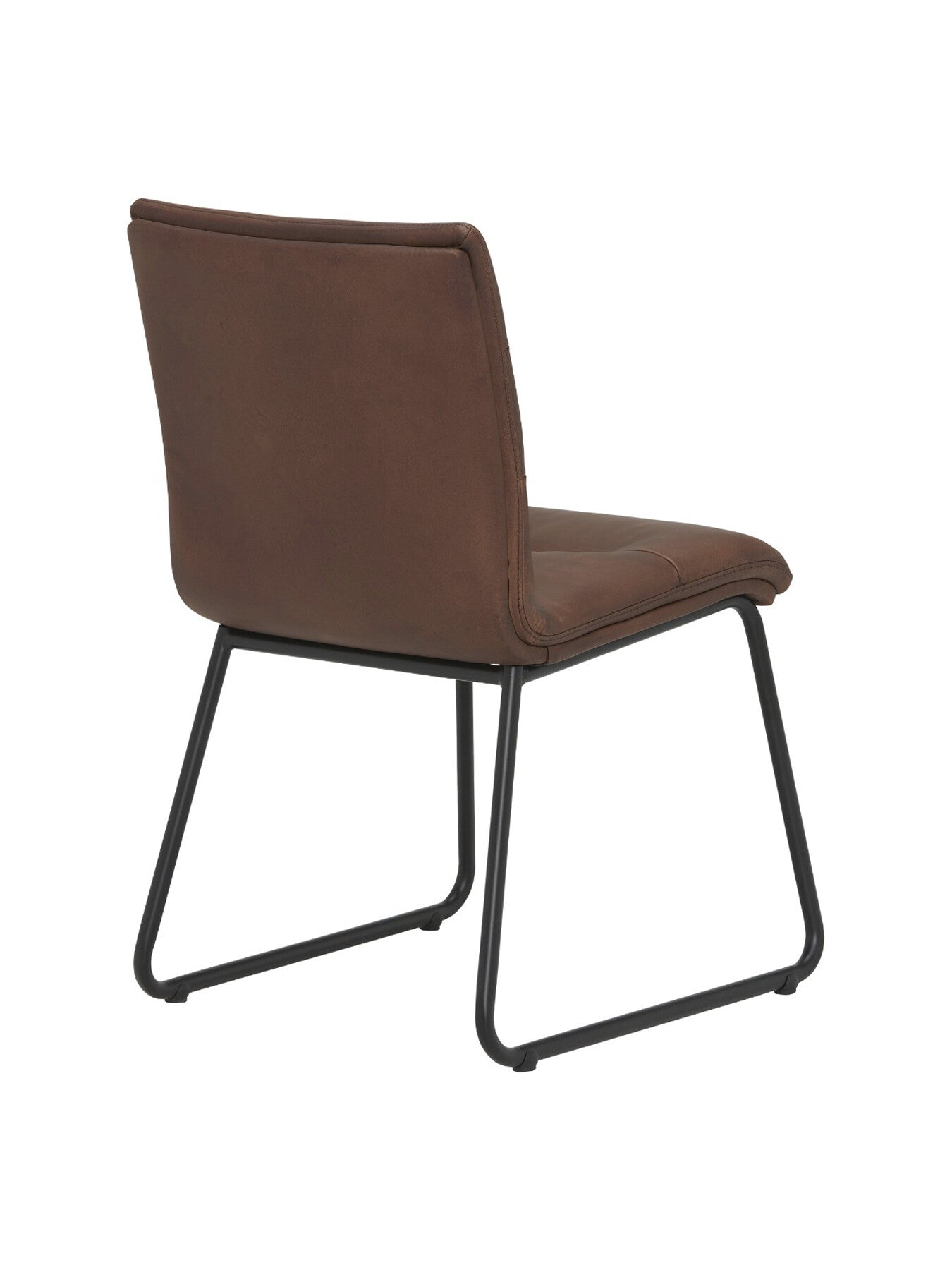 Zena Brown Leather Stitch Detail Dining Chair