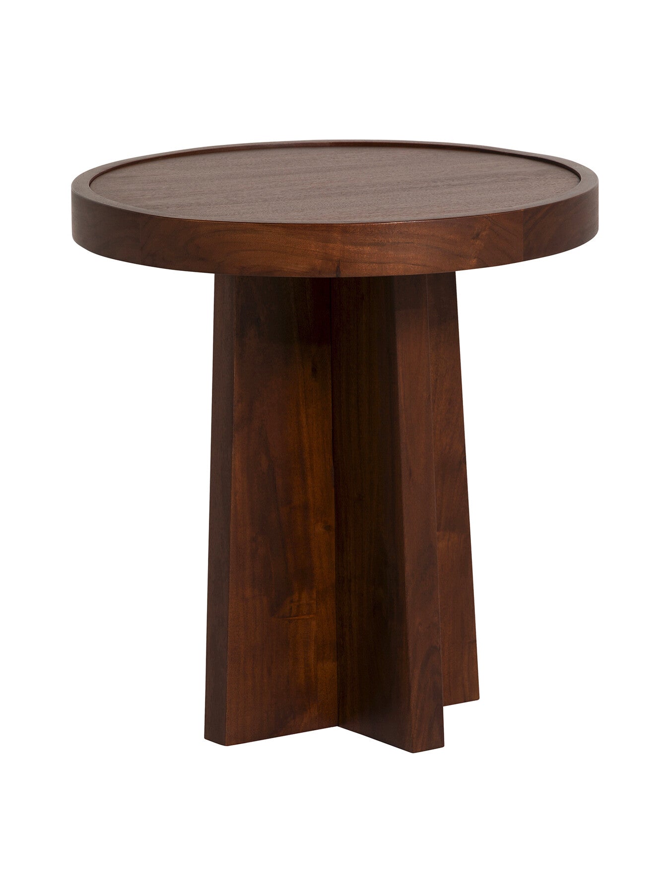 Brown Zambezi Marble and Brown Acacia Wood Nest Of 3 Tables