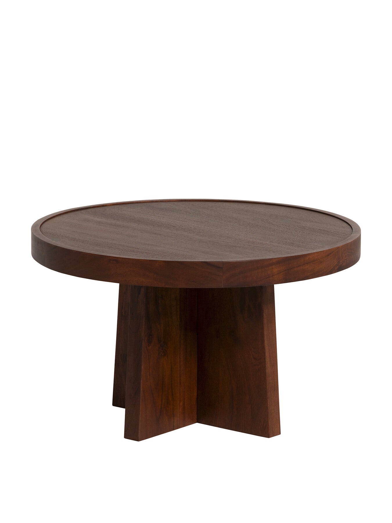 Brown Zambezi Marble and Brown Acacia Wood Nest Of 3 Tables