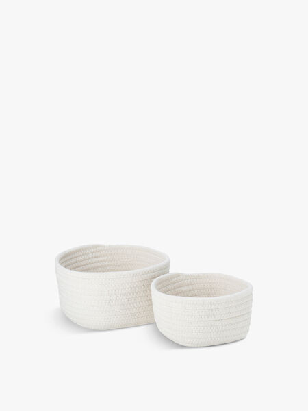 Andrea House White Long Storage Baskets Set of 2 | Fenwick