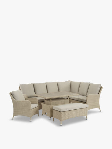 Bramblecrest Tetbury Modular Sofa with Rectangle Adjustable Tree-Free  Casual Dining Table & Bench | Garden Furniture Sets | Fenwick