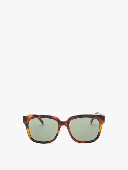 SLM40 Square Tortoise YSL Logo Sunglasses