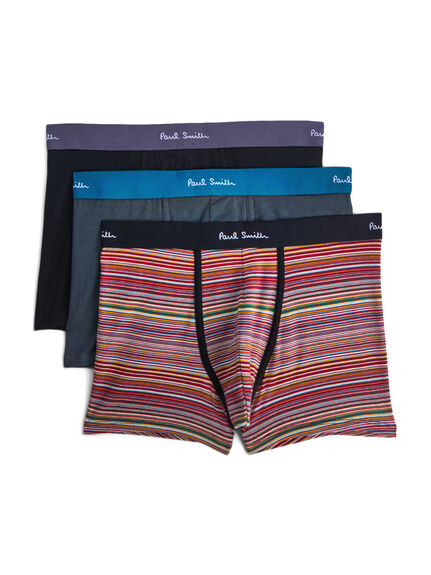 Signature Stripe And Plain Boxer Shorts Three Pack
