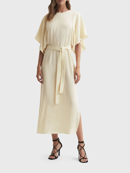 Louise Cape-Sleeve Midi Dress