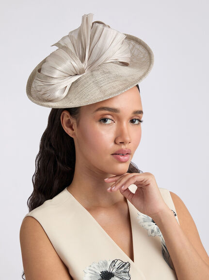 Abacca Bow on Sinamay Disc Fascinator