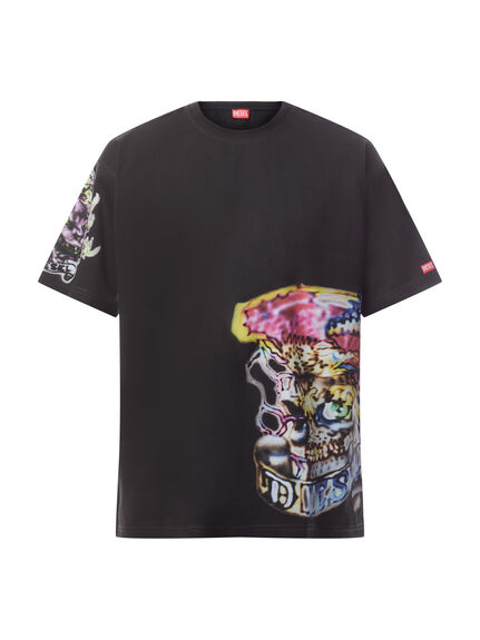 T-Boxt-Q14 Graphic Skull Print  T-Shirt