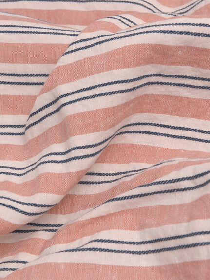Warm Clay Sommerley Stripe Linen Duvet Cover