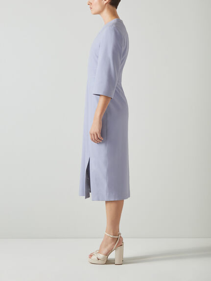 Sky Blue Lenzing™ Ecovero™ Viscose Blend Crepe Dress