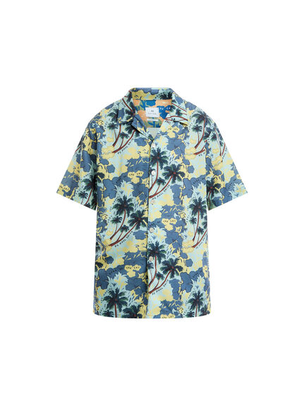Revere Collare Palm Repeat Shirt