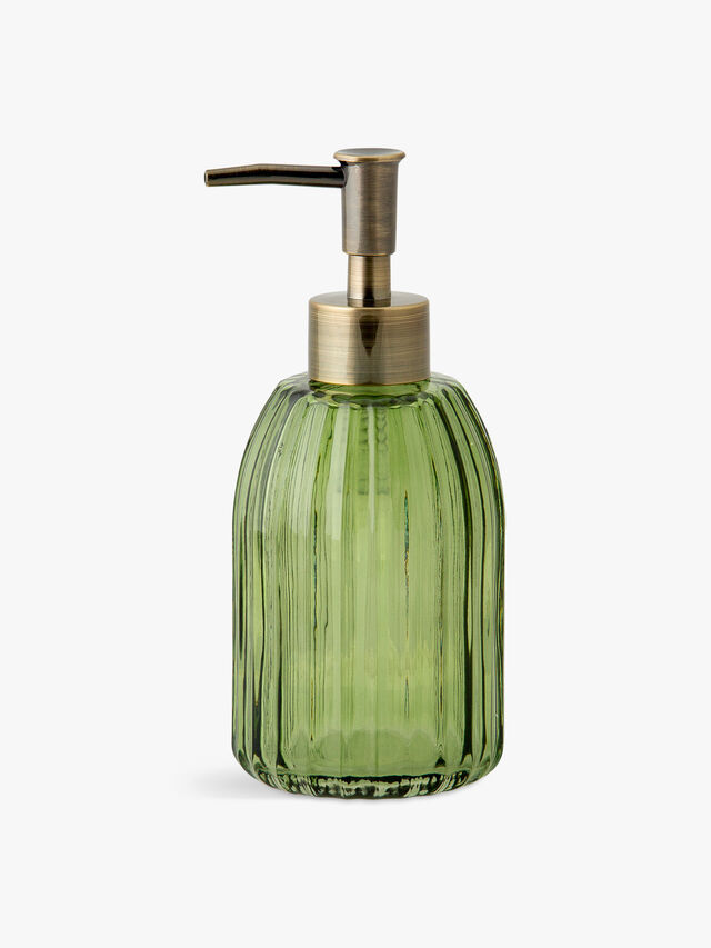 Andrea House Green Glass Soap Dispenser | Fenwick