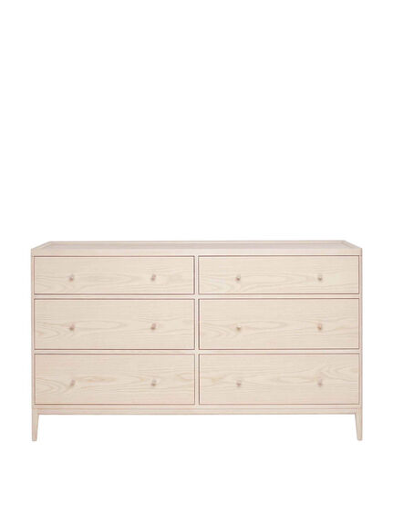 Salina Pale Wood 6 Drawer Wide Chest