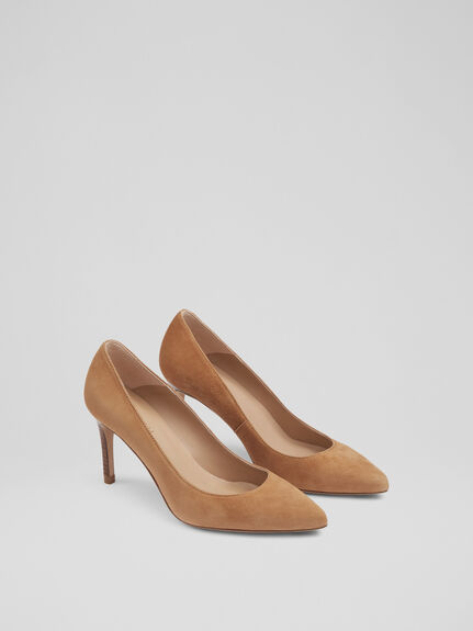 Floret Nutmeg Suede Pointed Toe Courts