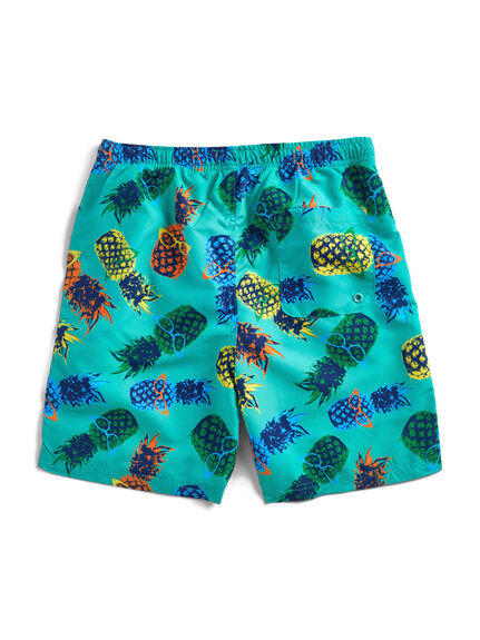 Pineapple Print Beach Shorts