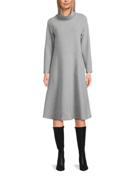 Double Jersey Crinkle Cowl Neck Dress