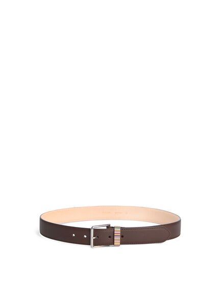 Signature Stripe Keeper Leather Belt