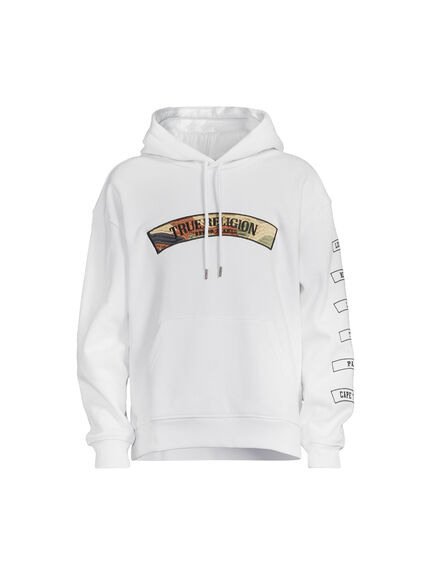 Relaxed Arched Embroidered Patch Hoodie