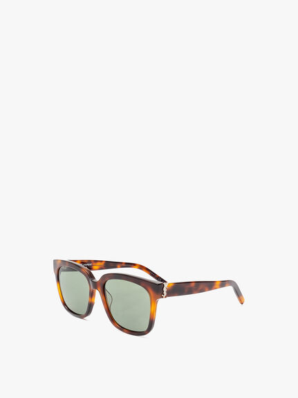 SLM40 Square Tortoise YSL Logo Sunglasses