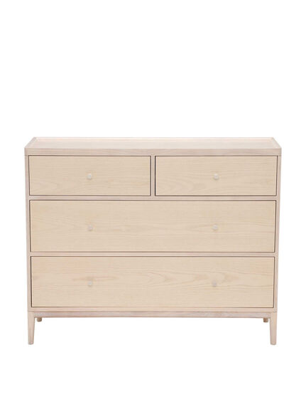 Salina Pale Wood 4 Drawer Wide Chest