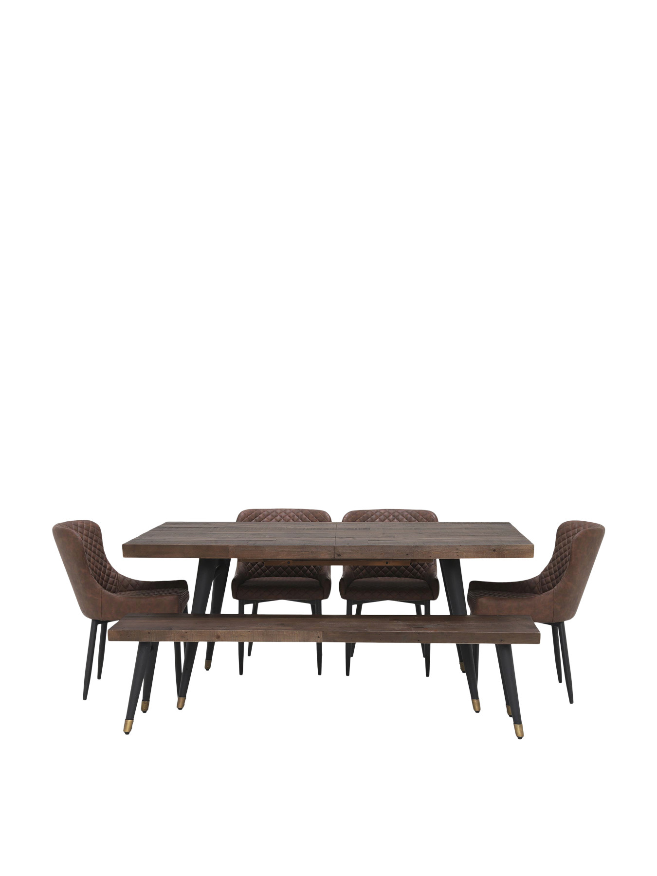 Barker and Stonehouse Modi Reclaimed Wood Extending Dining Table & 4  Rivington Chairs | Fenwick