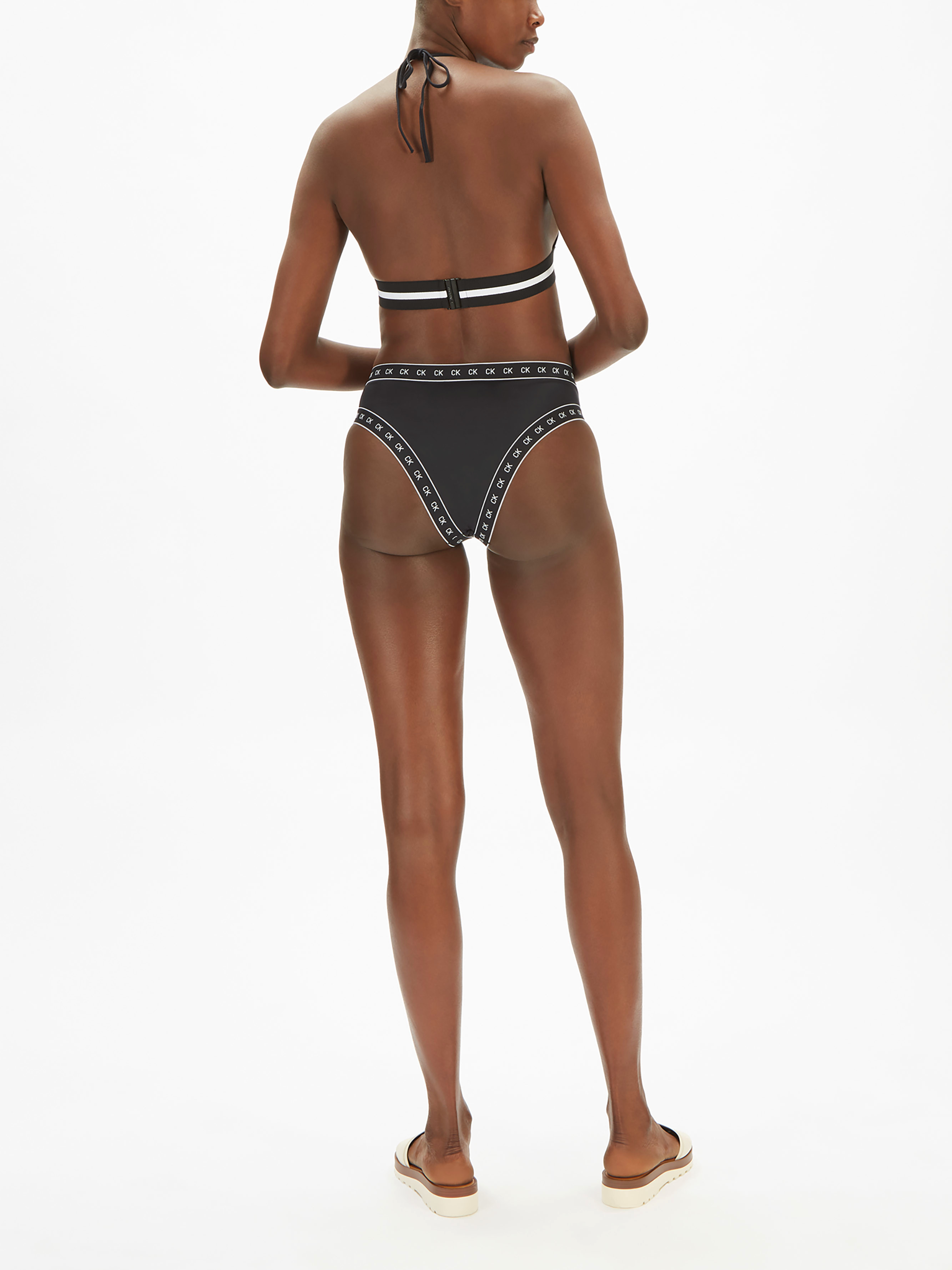 Women's Calvin Klein Core Mono Tape High Leg Cheeky Bikini Bottom | Fenwick