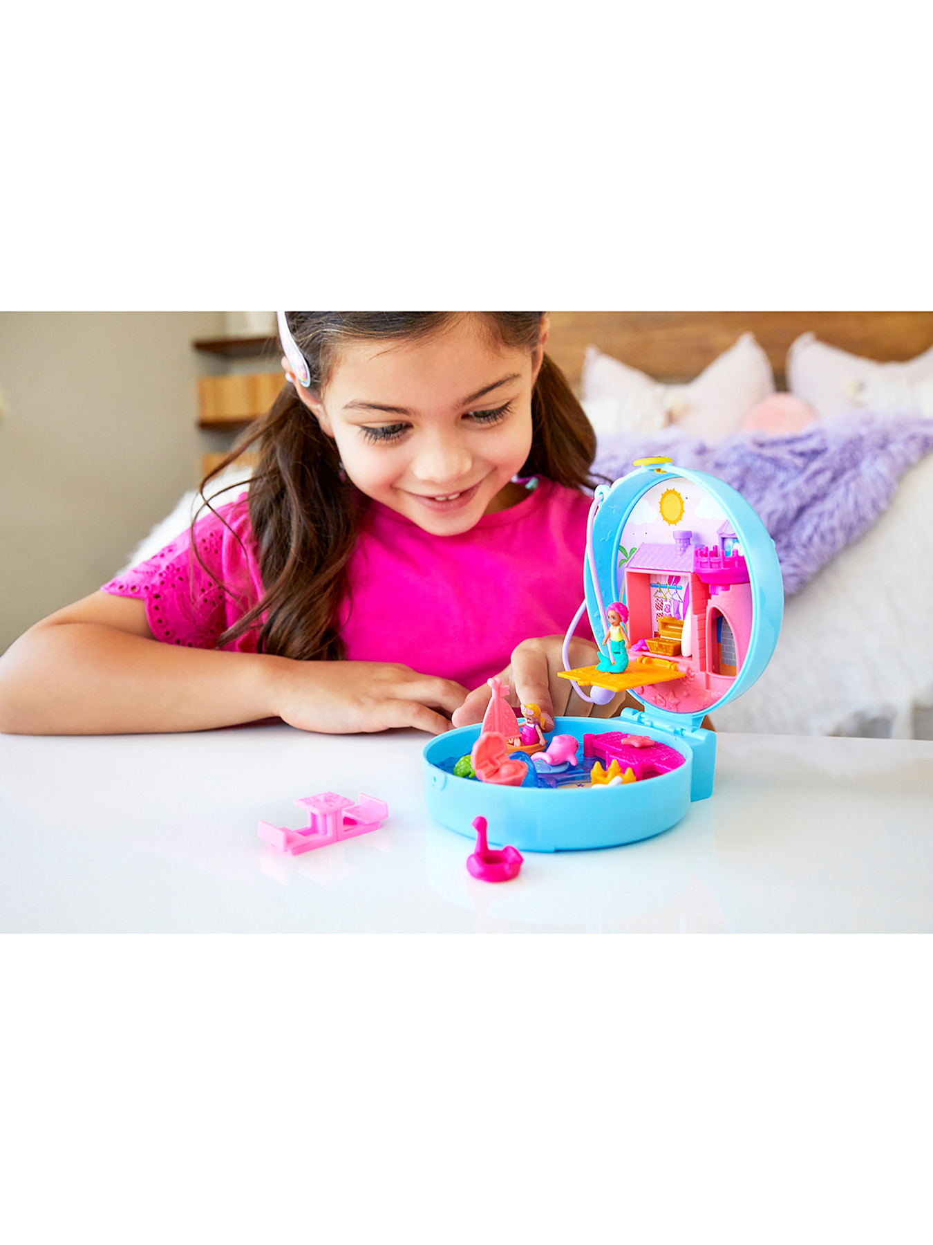Polly Pocket Dolphin Beach Compact Playset | Action Figures & Dolls ...