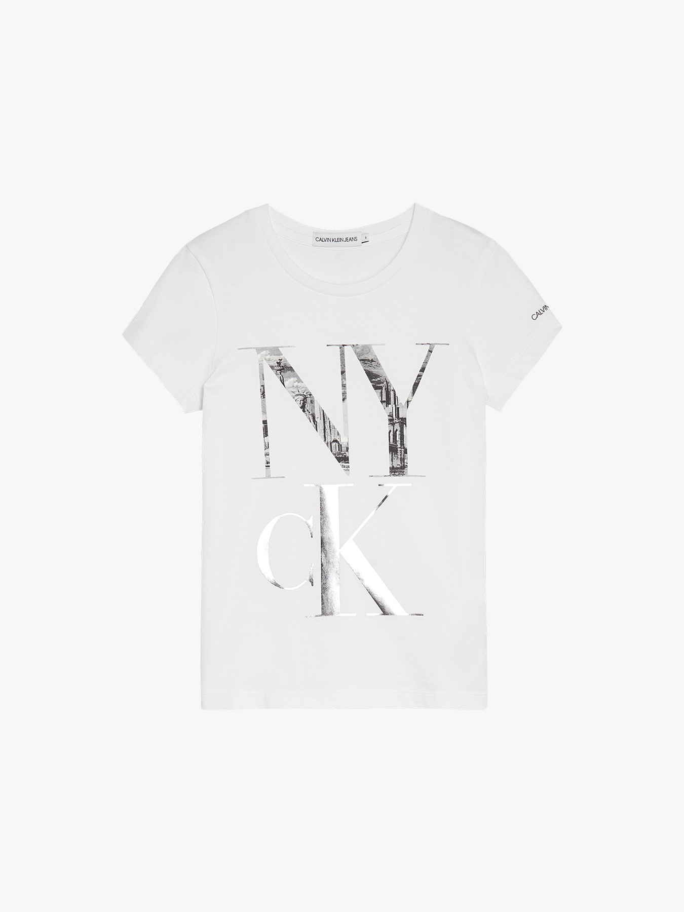 Girl's Calvin Klein NY CK Print Slim T-Shirt | Fenwick