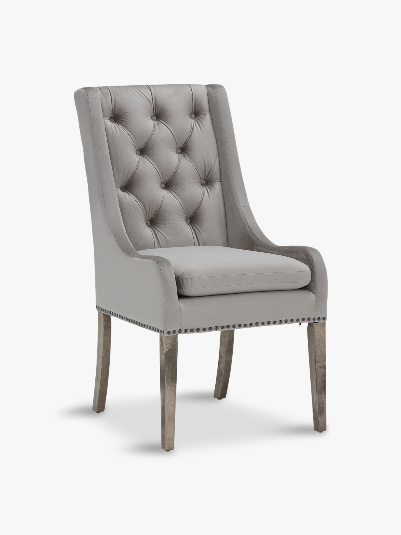 Barker and Stonehouse Ophelia Button Back Velvet Dining Chair, Mica Neutral  | Fenwick