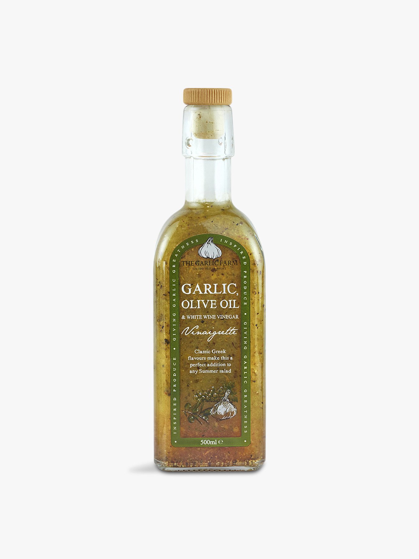 The Garlic Farm Garlic, Olive Oil & White Wine Vinegar Dressing 500ml |  Oils & Vinegars | Fenwick